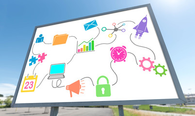 Marketing strategy concept on a billboard