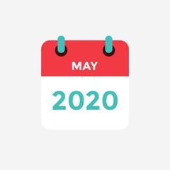 Flat icon calendar May 2020. Vector illustration. - 297520650