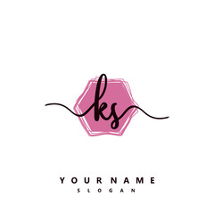 KS Initial handwriting logo vector