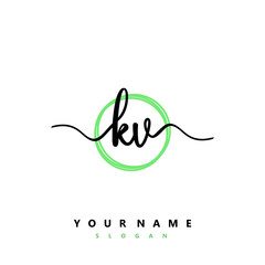 KV Initial handwriting logo vector