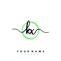 KX Initial handwriting logo vector