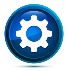 Settings icon elegant blue round button illustration