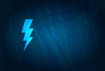 Lightning bolt icon futuristic digital abstract blue background