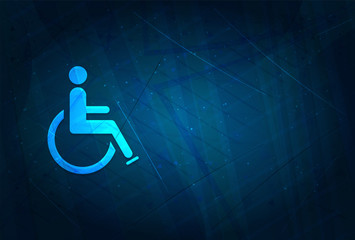 Wheelchair handicap icon futuristic digital abstract blue background