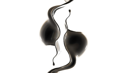 Splash fluid. 3d illustration, 3d rendering.
