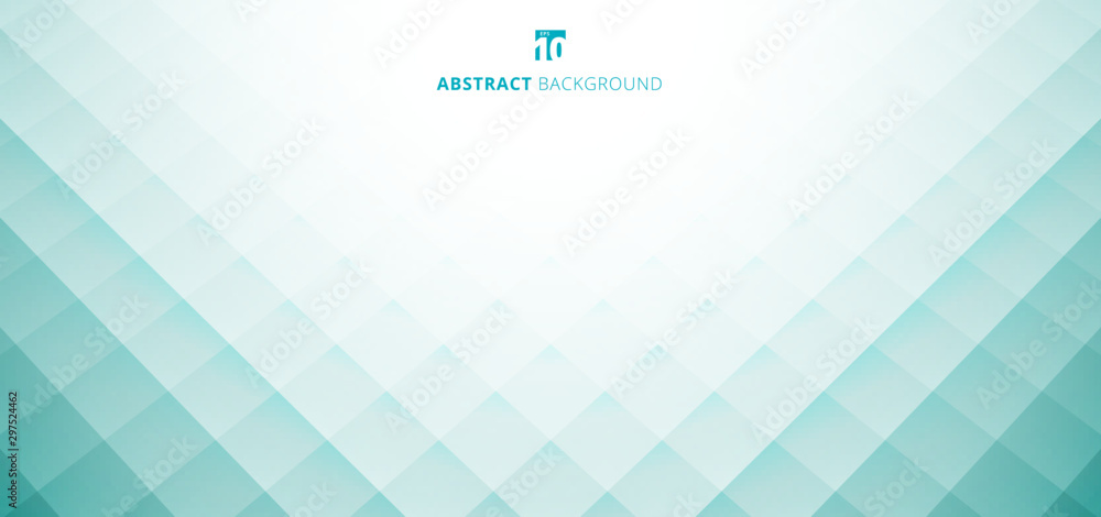 Poster abstract modern design green turquoise and white grid pattern background with space for your text.