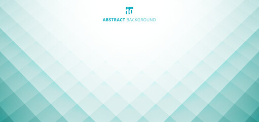 Abstract modern design green turquoise and white grid pattern background with space for your text.