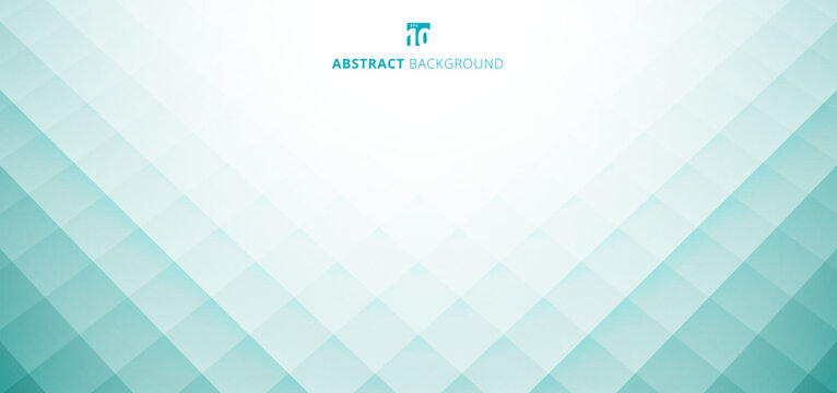 Abstract modern design green turquoise and white grid pattern background with space for your text.