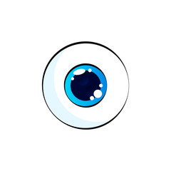 Fototapeta na wymiar Funny cartoon monster blue eyes. Vector isolated illustration on white background