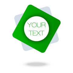 Your text here. Green Minimal Pattern. Abstract Poster. Colorful Geometric Background.  3d Fluid Banner.