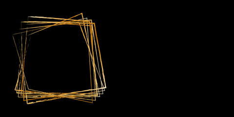 gold frame on black background
