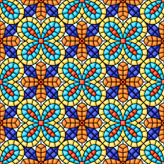 Ancient mosaic ceramic tile pattern.