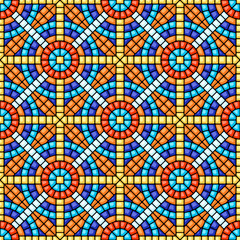 Ancient mosaic ceramic tile pattern.