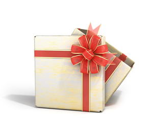 open empty new year Gift Boxe 3d render on white