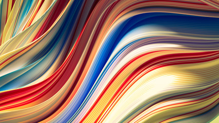 Elegant colored background with lines. 3d illustration, 3d rendering.