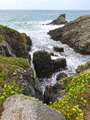 paysage de bretagne - côte sauvage de quiberon dans le morbihan