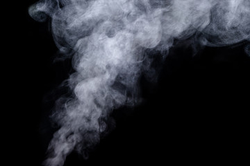 Abstract  powder or smoke isolated on black background
