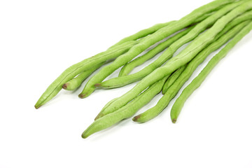 Long bean or cowpea isolated on white background