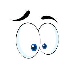 Colorful Cartoon Funny Eyes. Vector Isolated illustration on white background