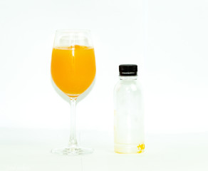 orange juice isolated on white background