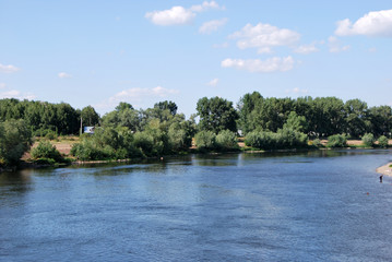 Fototapeta na wymiar landscape with river and trees