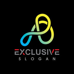 AB Letter Logo Design exclusive with background Vector