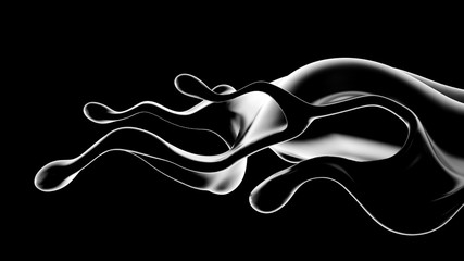 Splash fluid. 3d illustration, 3d rendering.