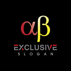 AB Letter Logo Design exclusive with background Vector