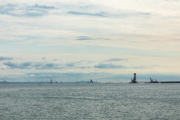 (東京都ｰ湾岸風景)海岸から見渡す東京湾風景２