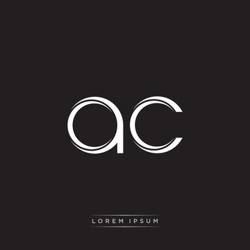 AC Initial Letter Split Lowercase Logo Modern Monogram Template Isolated on Black White