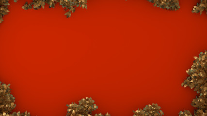 Fototapeta premium Elegant autumn background. 3d illustration, 3d rendering.