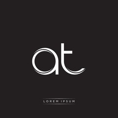 AT Initial Letter Split Lowercase Logo Modern Monogram Template Isolated on Black White
