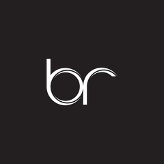 BR Initial Letter Split Lowercase Logo Modern Monogram Template Isolated on Black White