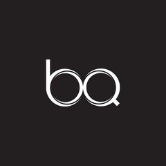 BQ Initial Letter Split Lowercase Logo Modern Monogram Template Isolated on Black White