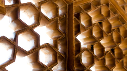 Light coming through the stone lattice window