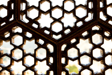 Light coming through the stone lattice window