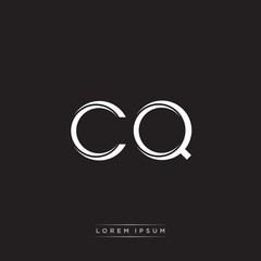 CQ Initial Letter Split Lowercase Logo Modern Monogram Template Isolated on Black White