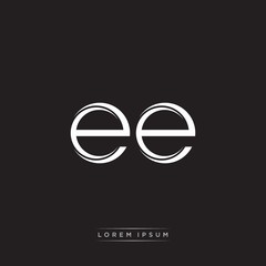 EE Initial Letter Split Lowercase Logo Modern Monogram Template Isolated on Black White