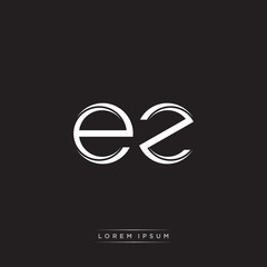 EZ Initial Letter Split Lowercase Logo Modern Monogram Template Isolated on Black White