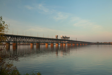 Fototapeta na wymiar Amur railway bridge