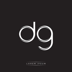 DG Initial Letter Split Lowercase Logo Modern Monogram Template Isolated on Black White