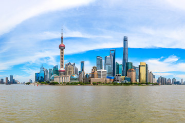 Naklejka premium Architectural landscape and city skyline in Shanghai