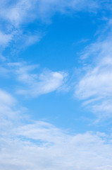 White clouds in blue sky