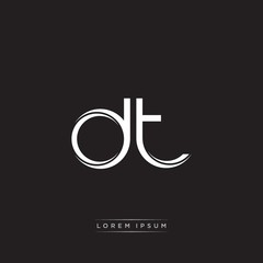 DT Initial Letter Split Lowercase Logo Modern Monogram Template Isolated on Black White