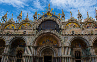 Fototapeta na wymiar View of Basilica di San Marco, in Venice, Italy. Architecture and landmark of Venice.