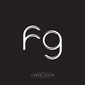 FG Initial Letter Split Lowercase Logo Modern Monogram Template Isolated on Black White