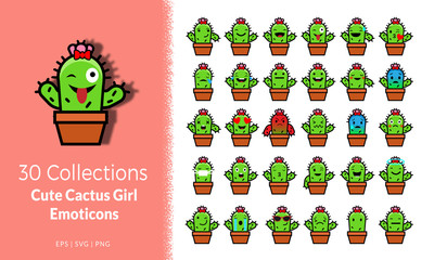 Cute Cactus Girl Emoticon