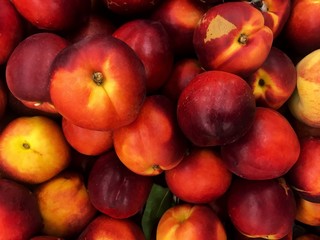 food photo, juicy colorful peaches