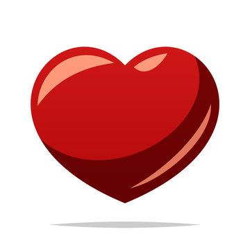 Red heart vector isolated illustration
