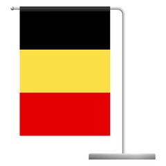 Obraz premium Belgium flag on pole icon